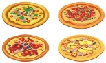 Premium Vector | Set of different pizzas. italian fast food in cartoon  style.